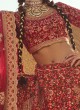 Maroon Velvet Lehenga Choli With Heavy Embroidery