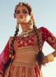 Gorgeous Maroon Lehenga Choli With Mughal and Floral Motifs