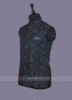 Art Silk Printed Nehru Jacket In Bottle Green