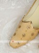 Wedding Golden Color Silk Mojari