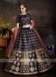 Navy Blue Satin Lehenga Choli