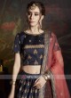 Navy Blue Satin Lehenga Choli