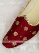 Grooms Silk Mojari In Maroon