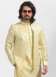 Wedding Wear Light Yellow Nehru Jacket Set