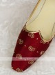 Maroon Silk Mojari For Groom