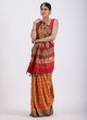 Mustard Yellow and Maroon Designer Gharchola Saree