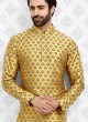 Self Printed Yellow And White Color Art Silk Kurta Pajama