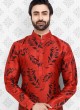 Black And Red Printed Kurta Pajama