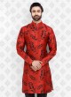 Black And Red Printed Kurta Pajama