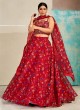 Red Designer Organza Lehenga Choli