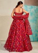 Red Designer Organza Lehenga Choli