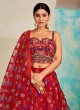 Red Designer Organza Lehenga Choli