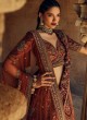 Stunning Rust And Maroon Velvet Designer Bridal Lehenga Choli