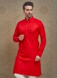 Kurta Pajama In Red And White