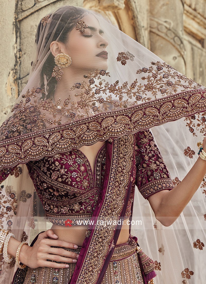 Shop Cream Luxury Designer Bridal Lehenga Choli For Wedding India USA –  Sunasa