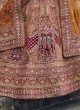 Velvet Bridal Wear Heavy Embroidered Lehenga Choli With Two Dupatta