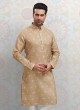 Cream Color Printed Kurta Pajama