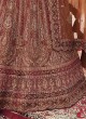 Copper Color Velvet Lehenga Choli With Heavy Embroidery