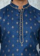 Marriage Kurta Pajama In Blue And Golden