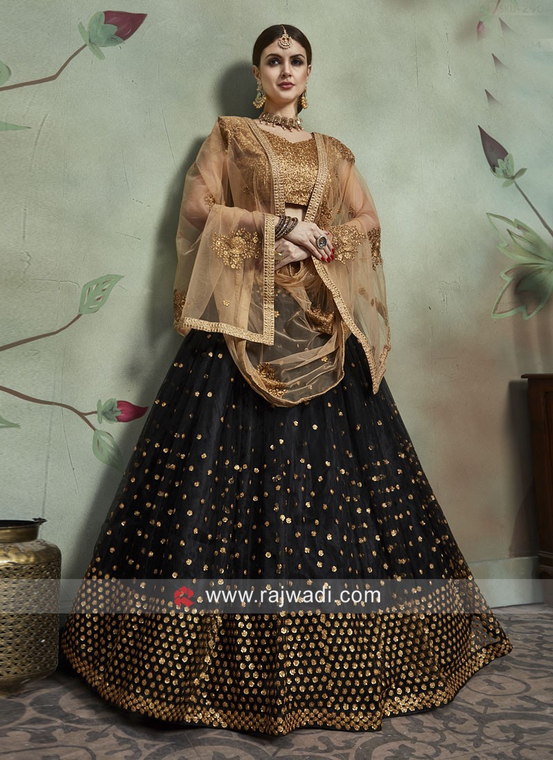 Zeel Clothing Women's Digital Print with Embroidery Organza Lehenga Choli  with Dupatta (5054-Black-Wedding-Stylish-Latest; Free Size) : Amazon.in:  Fashion