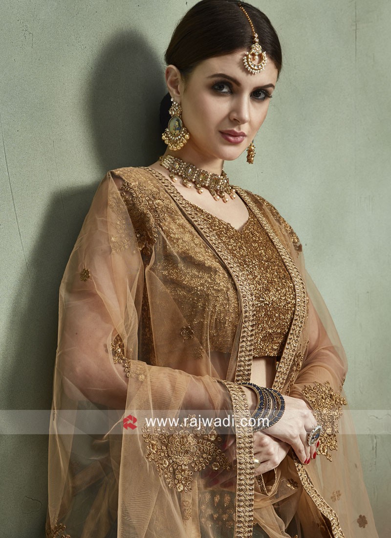 Buy Gold Silk Tissue Lehenga Set With Black Dupatta For Women by Ranian  Online at Aza Fashions.