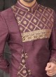 Zari Printed Indo-Western For Groom