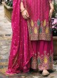 Chinon Rani Dress Material With Floral Work Dupatta