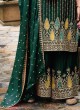Chinon Traditional Wear Dress Material In Green
