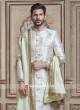 Beautiful White Sherwani With Dupatta