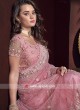 Pink Net Saree with Blouse