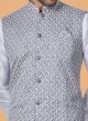 Grey Designer Nehru Jacket Set