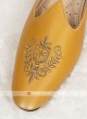 Grooms Leather Mojari In Gold Color