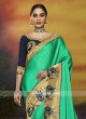 Sea Green Border Work Saree