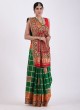 Green and Red Traditional Gajji Silk Gharchola Saree