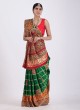 Green and Red Traditional Gajji Silk Gharchola Saree