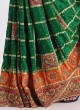 Green and Red Traditional Gajji Silk Gharchola Saree