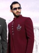 Elegant Maroon And Black Indowestern Set