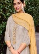 Light Grey Color Silk Dress Material