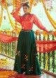 Green Shirt Style Navratri Chaniya Choli