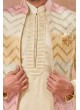 Cream Jacket Style Indowestern Set For Groom