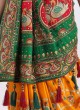 Yellow and Green Gajji Silk Gharchola Saree