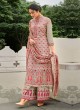 Fancy Printed Dress Material In Cream Color