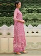 Pink Color Printed Dress Material