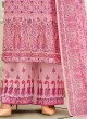 Pink Color Printed Dress Material