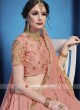 Beautiful Peach Zari Work Lehenga Choli