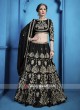 Attractive Black Zari Work Lehenga Choli