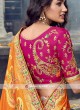 Dark pink and orange lehenga choli