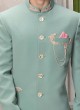 Wedding Wear Pista Green Indowestern