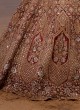 Designer Rose Gold Heavy Embroidered Bridal Lehenga Choli