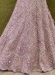 Dusty Rose Pink Heavy Embroidered Net Lehenga Choli